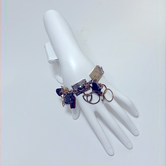 Bracelet Handmade with Gold, Grey color - Picture 4 of 7